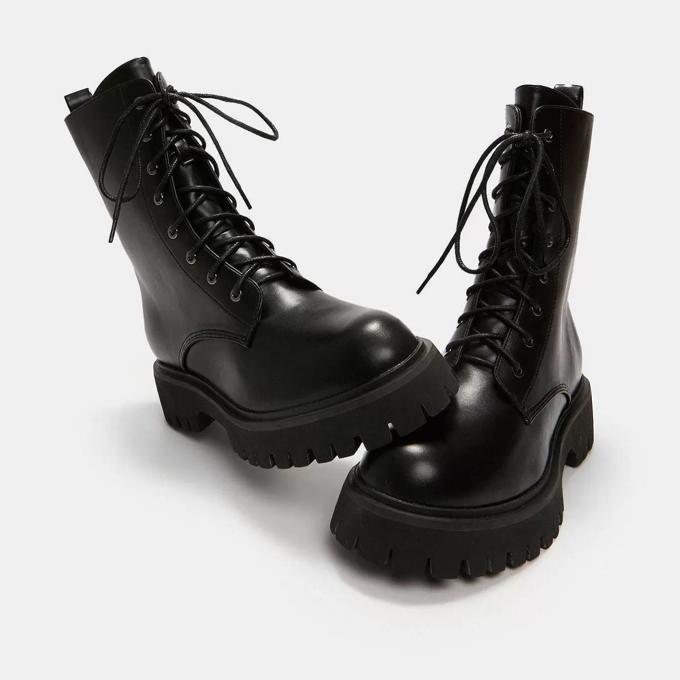 Women'S KOI footwear Anchor Black Military Lace Up Boots