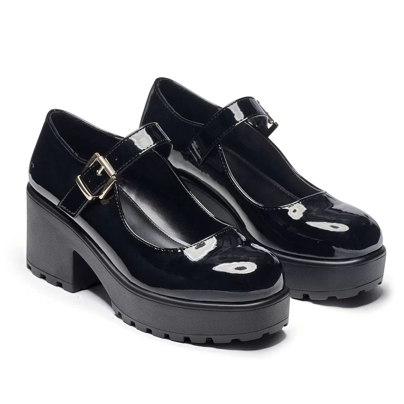 Women'S KOI footwear Black Chunky Platform Mary Jane Shoes