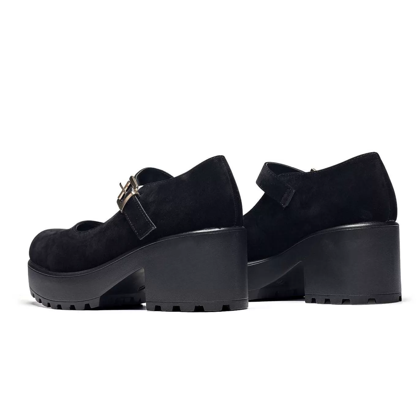 Women'S KOI footwear Black Chunky Platform Mary Jane Shoes