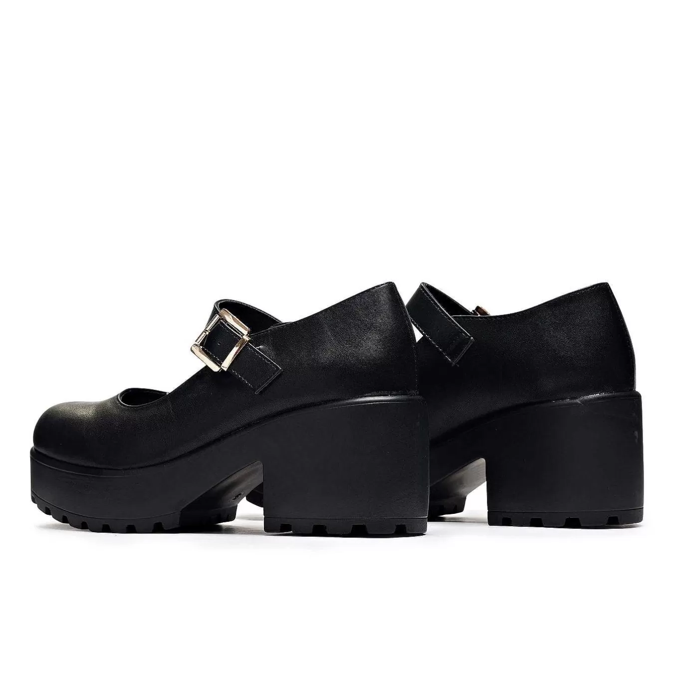 Women'S KOI footwear Black Chunky Platform Mary Jane Shoes