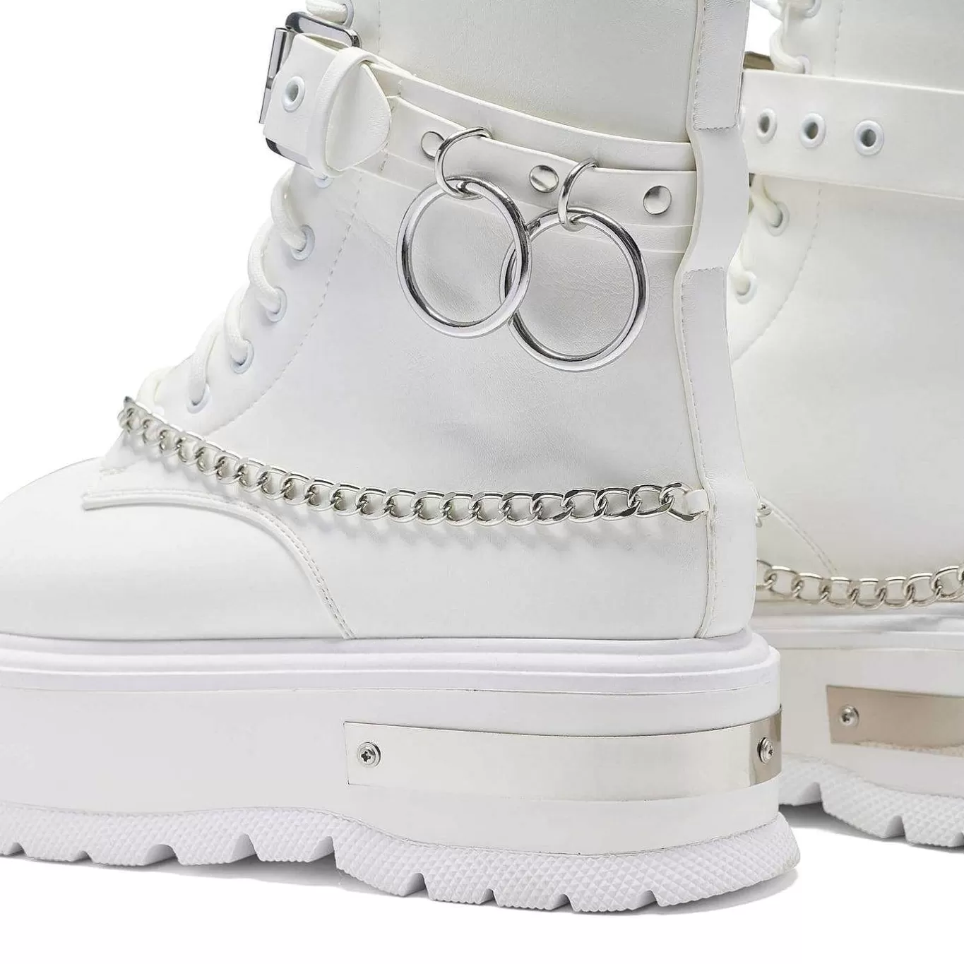 Women'S KOI footwear Borin Hardware Platform Boots - White