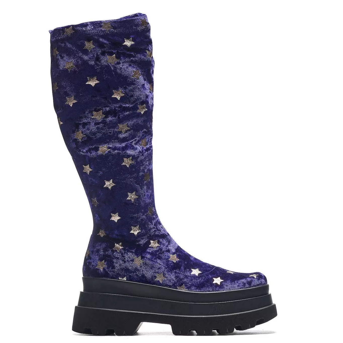 Women'S KOI footwear Celestial Dusk Trident Velvet Long Boots - Spellbound Purple | Koi