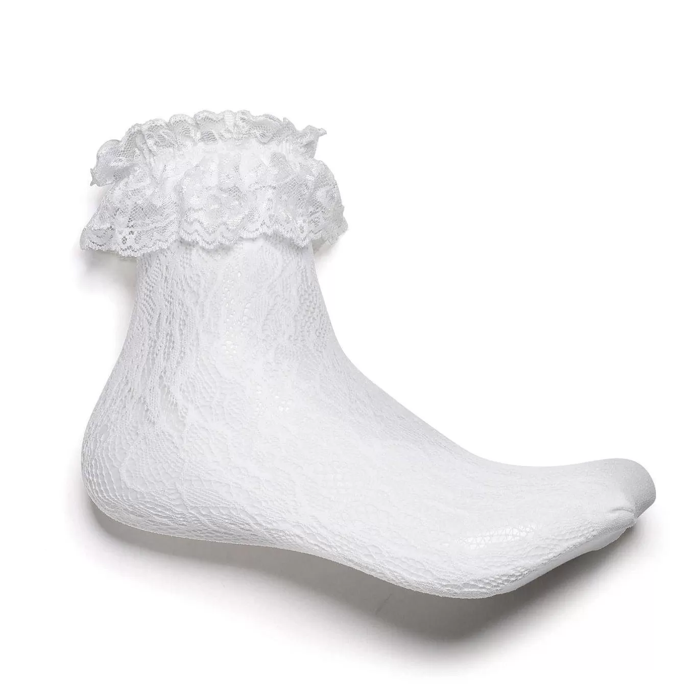 Women'S KOI footwear Heiress White Lace Ruffle Socks