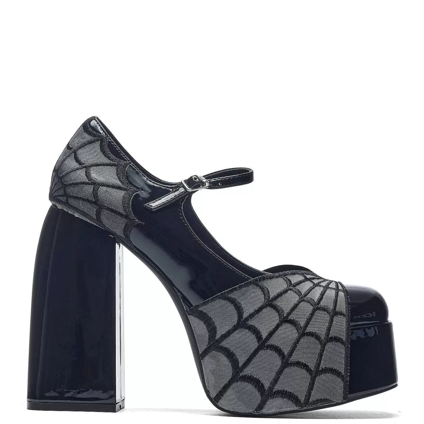 Women'S KOI footwear Octavia Web Platform Heels - Black