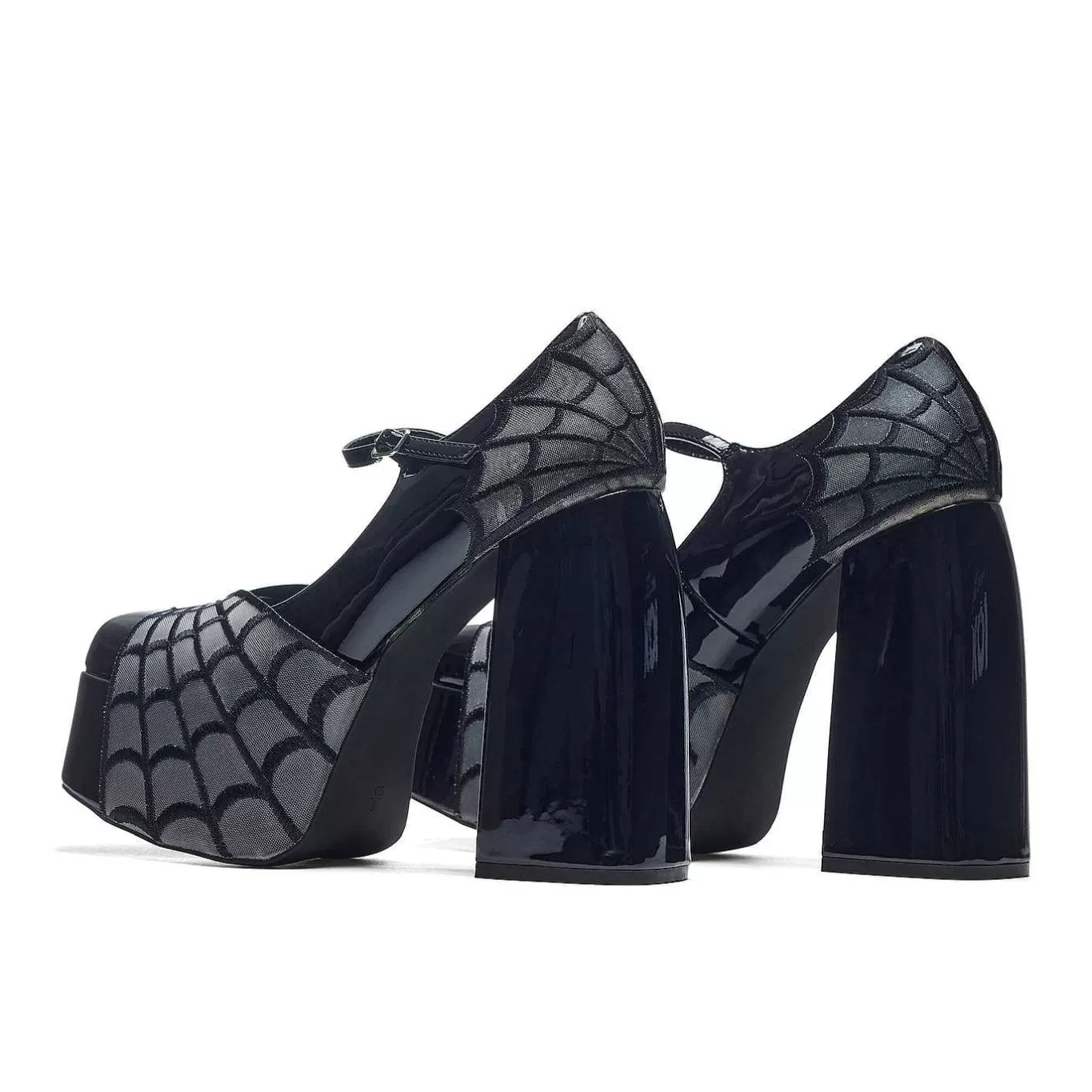 Women'S KOI footwear Octavia Web Platform Heels - Black