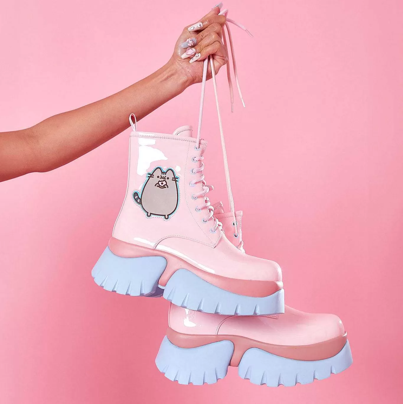 Women'S KOI footwear Pusheen Doughnuts Pastel Patent Boots