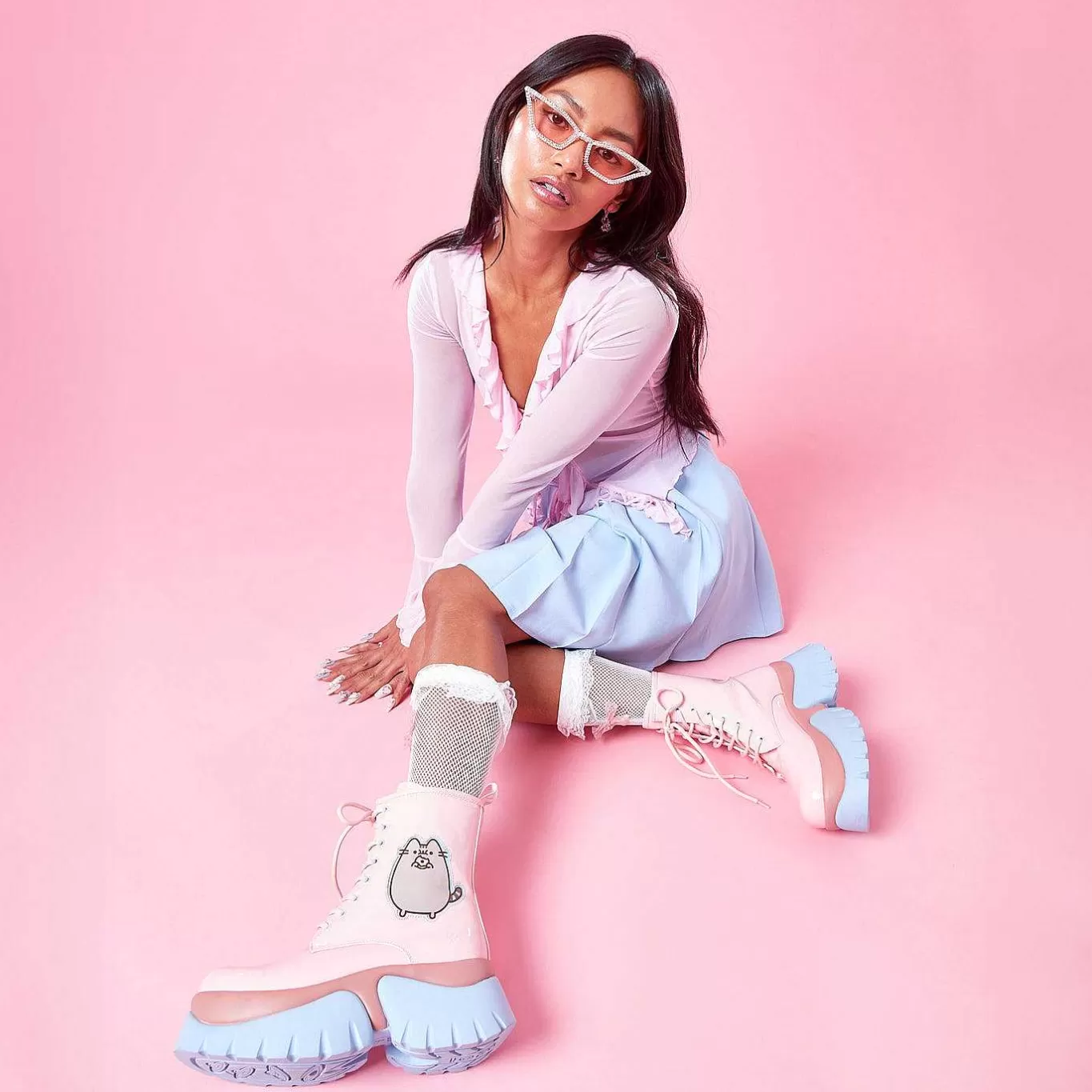 Women'S KOI footwear Pusheen Doughnuts Pastel Patent Boots