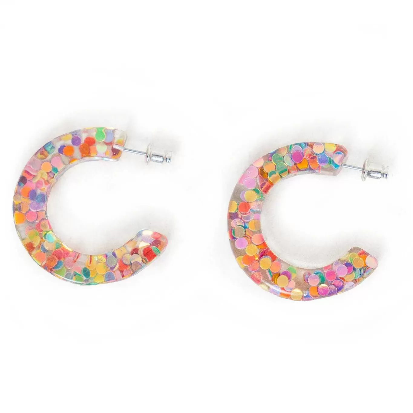 Women'S KOI footwear Rainbow Glitter Chaser Hoop Earrings