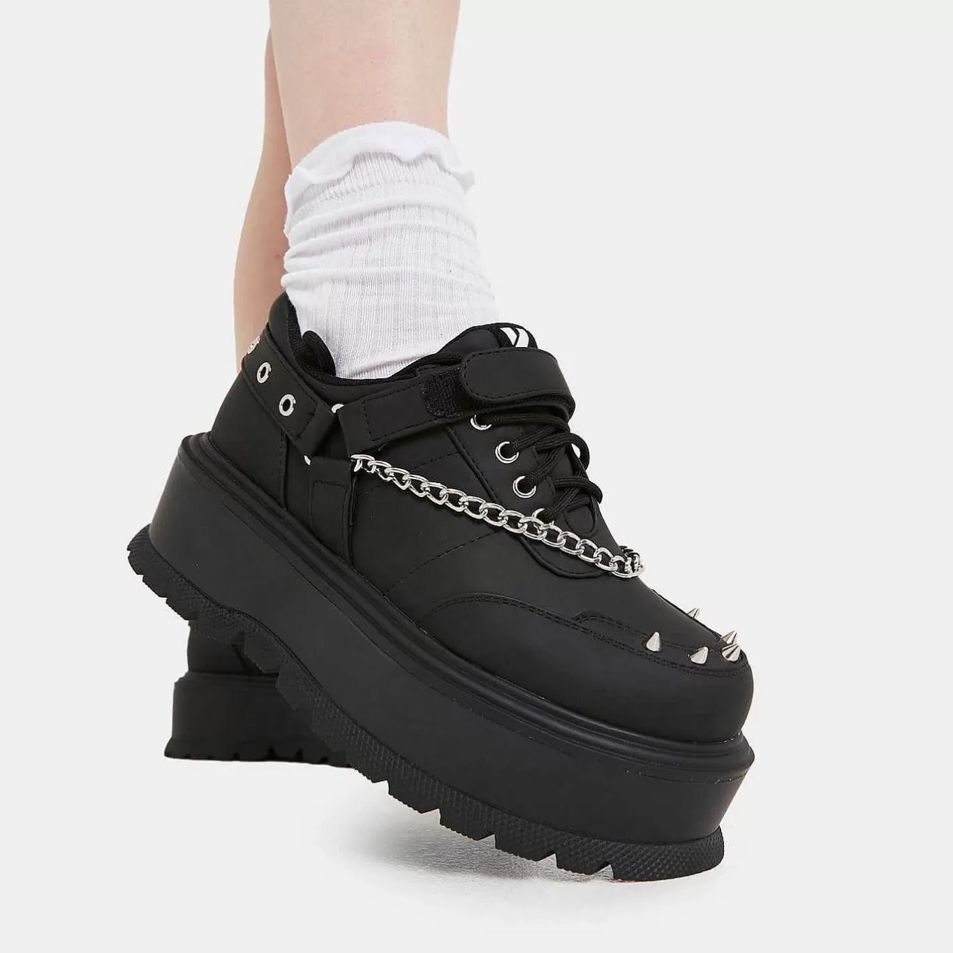 Women'S KOI footwear Retrograde Rebel Black Platform Shoes