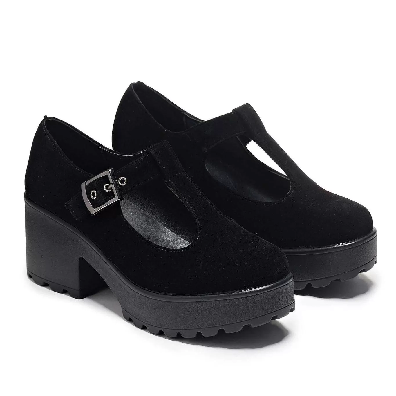 Women'S KOI footwear Sai Black Mary Jane Shoes 'Suede Edition'