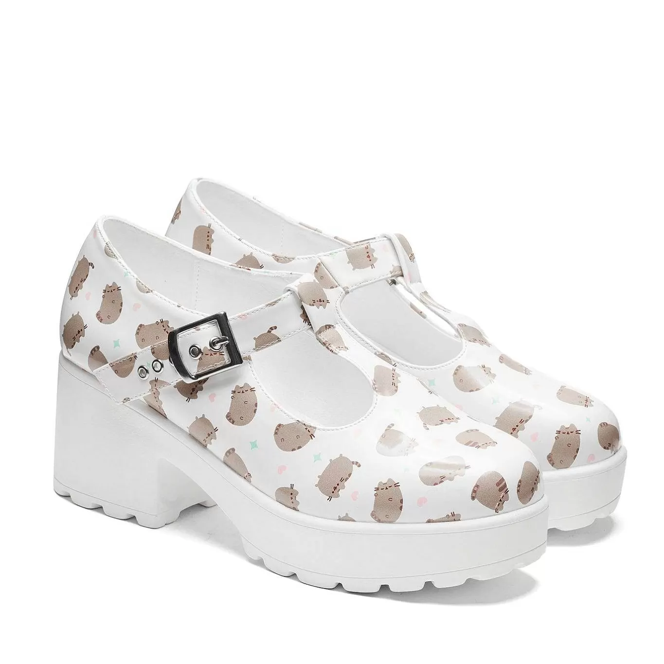 Women'S KOI footwear Sai White Mary Janes 'Pusheen Edition'