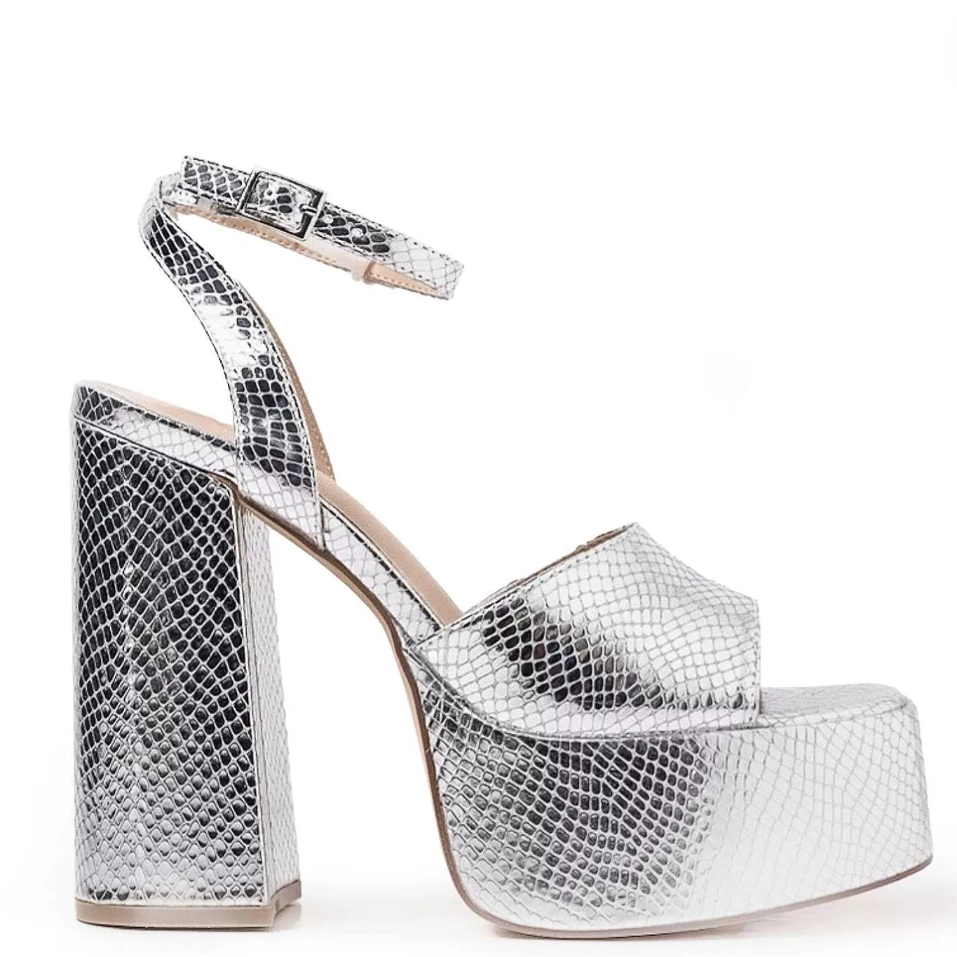 Women'S KOI footwear Shonen Silver Lizard Platform Heels