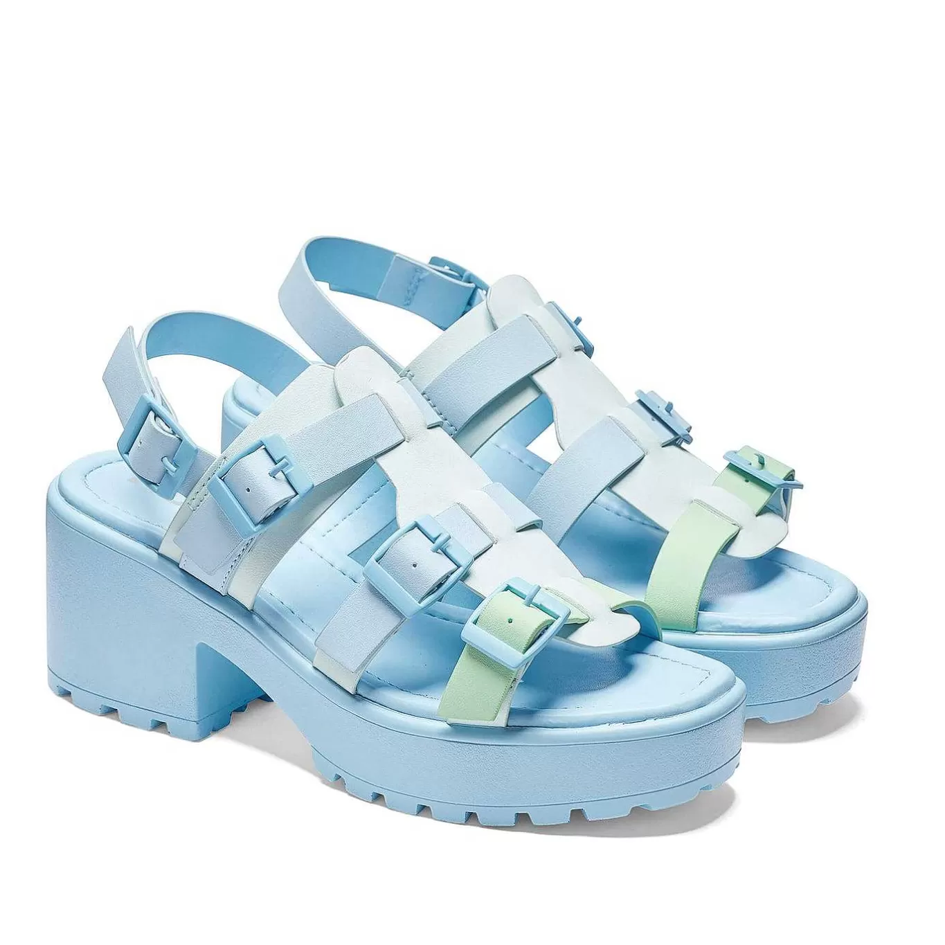 Women'S KOI footwear Sugar Season Chunky Buckle Sandals - Blue