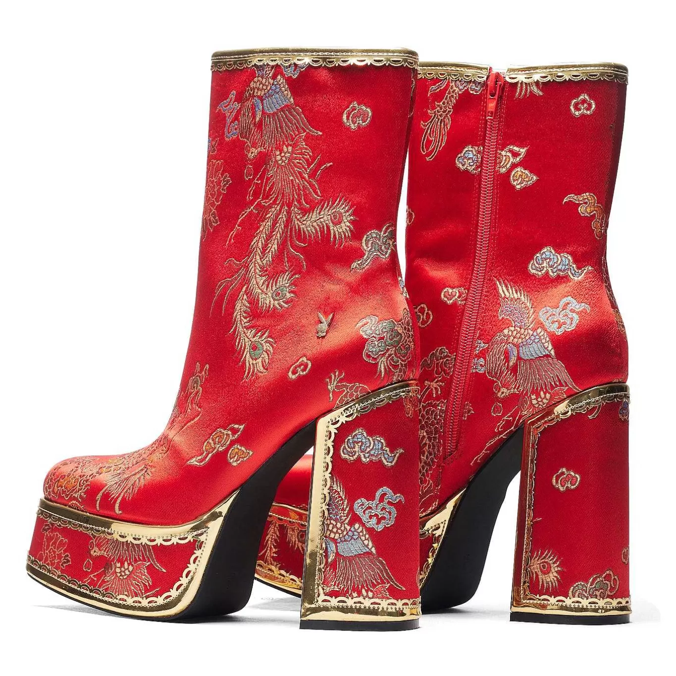 Women'S KOI footwear The Ornate Soul Playboy Red Heeled Boots | Playboy X Koi Collection