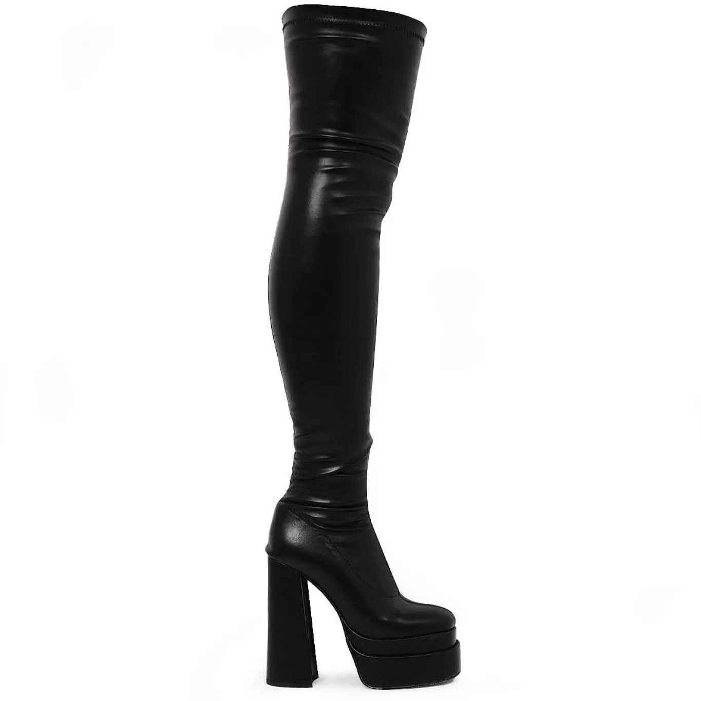 Women'S KOI footwear The Redemption Black Stretch Thigh High Boots