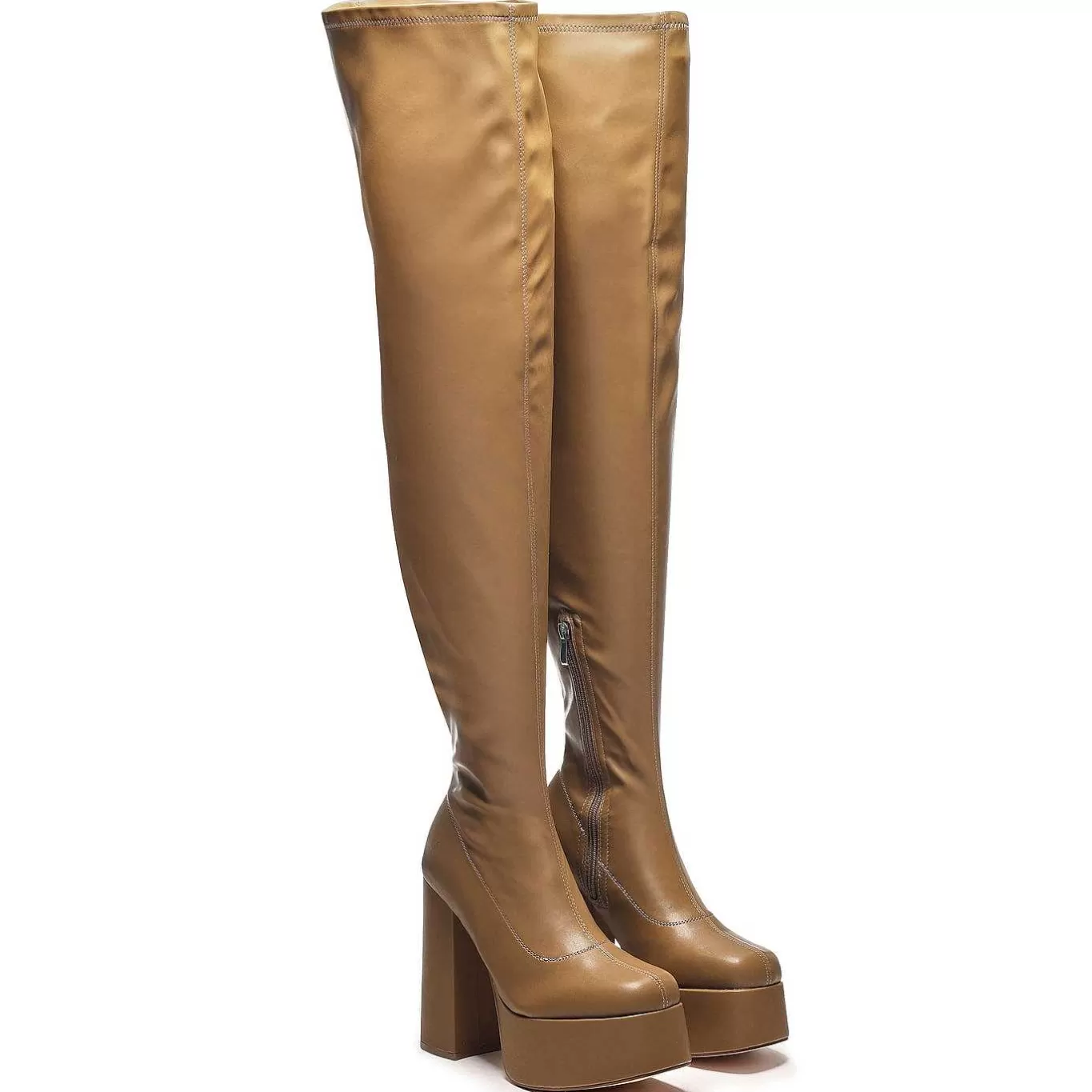 Women'S KOI footwear The Redemption Stretch Thigh High Boots - Khaki