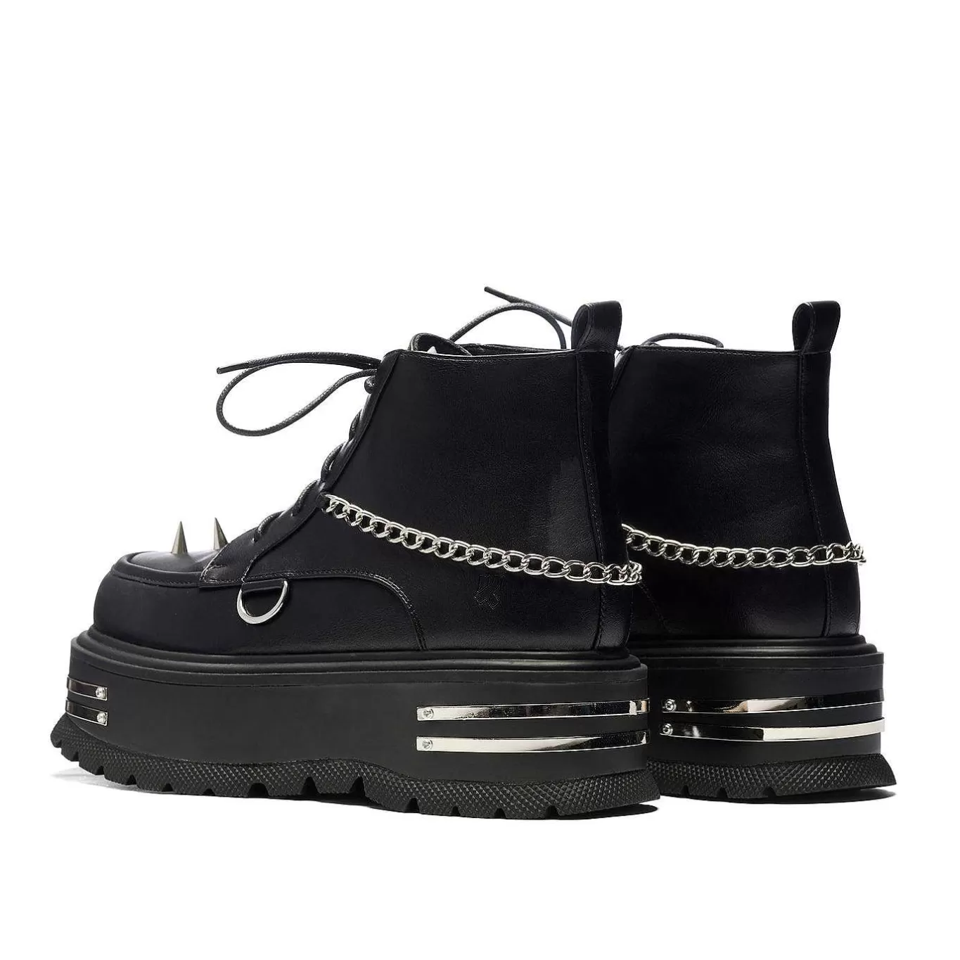 Men'S KOI footwear The Silence Men'S Platform Grunge Boots - Black