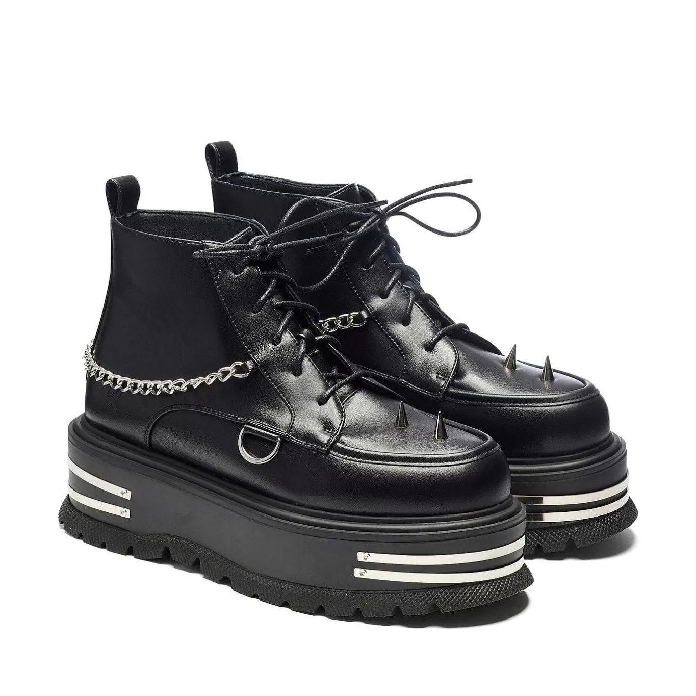 Women'S KOI footwear The Silence Platform Grunge Boots - Black